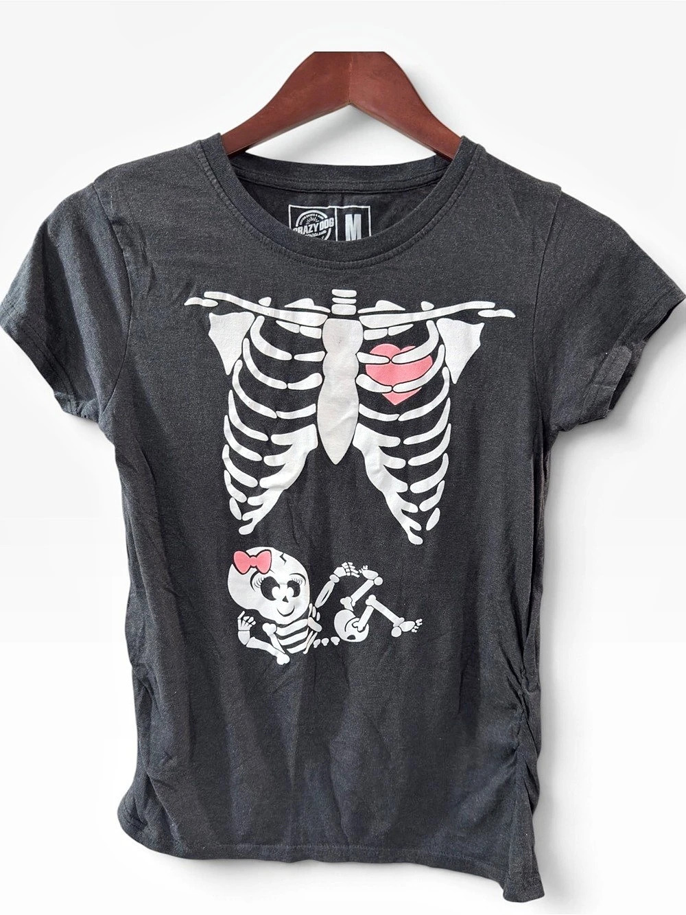 Maternity Skeleton Graphic Tee Black Size Medium